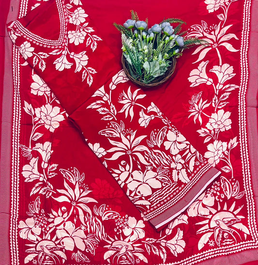 Crepe Dark Carrot Red Suit Fabric - Studio CKC