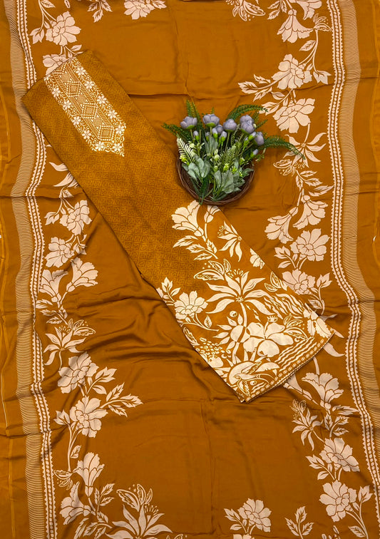 184C Crepe Mustard Suit Fabric / CKC Crepe Suits