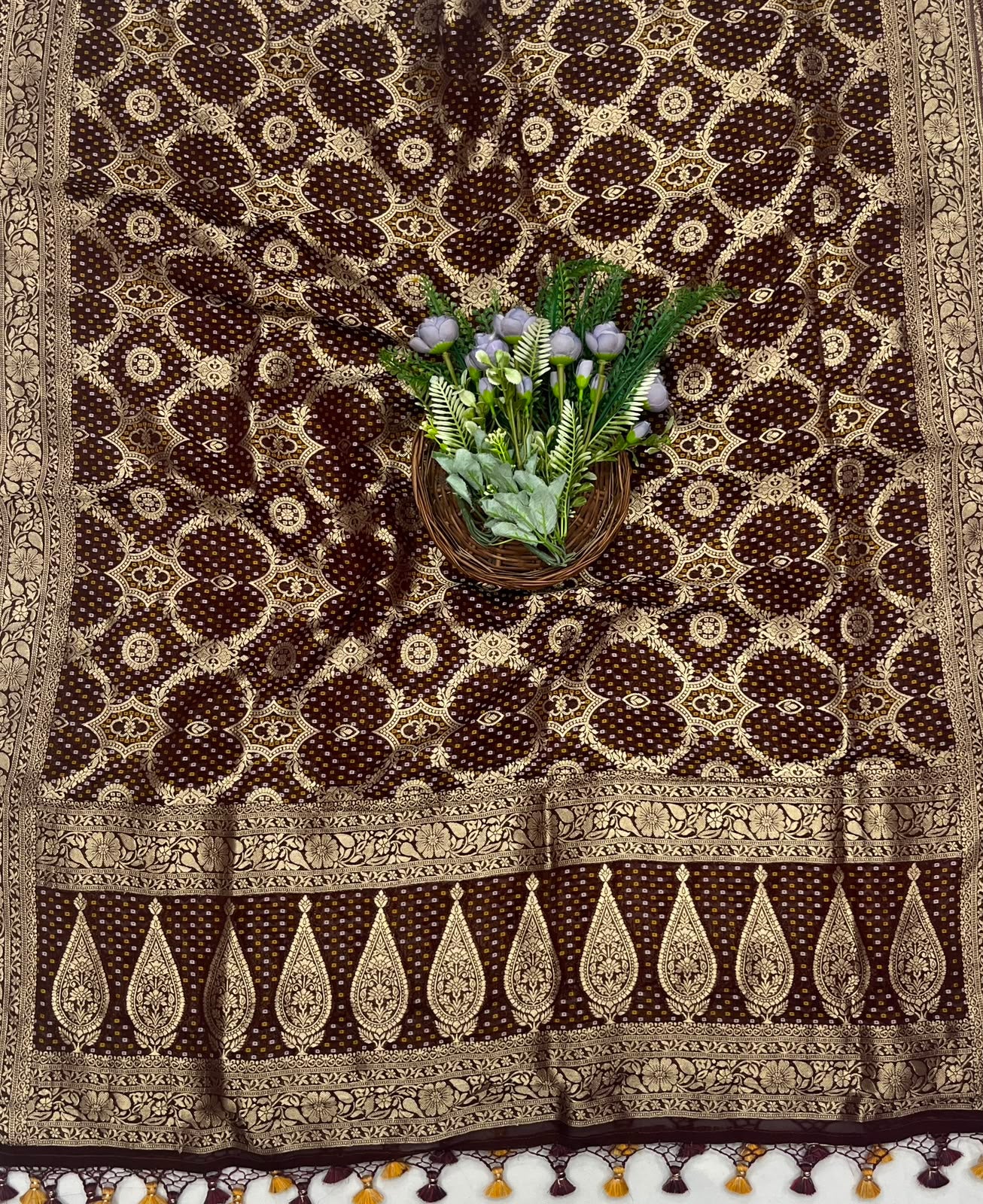 230C Banarasi Georgette Dark Coffee Brown Suit Fabric / CKC Banarasi Edit