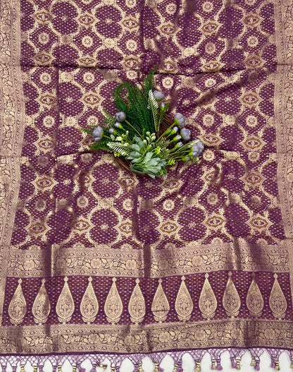232C Banarasi Georgette Dark Purple  Suit Fabric / CKC Banarasi Edit