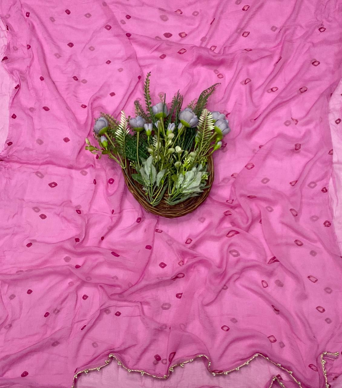 268C Jaipuri Crepe Pink Suit Fabric / CKC Jaipuri Suits