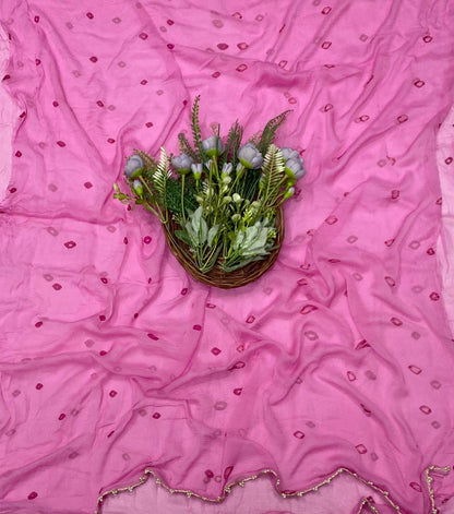 268C Jaipuri Crepe Pink Suit Fabric / CKC Jaipuri Suits