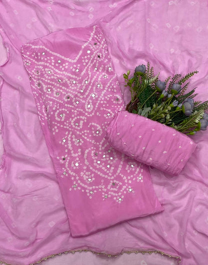 266C Jaipuri Crepe Pink Suit Fabric / CKC Jaipuri Suits