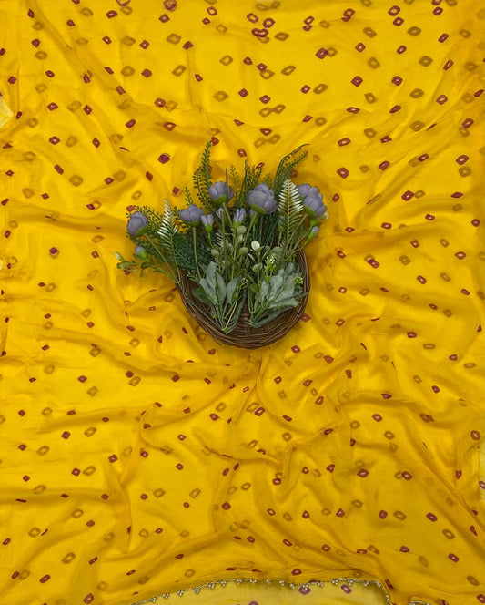 269C Jaipuri Crepe Yellow Suit Fabric / CKC Jaipuri Suits