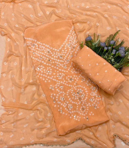 267C Jaipuri Crepe Peach Suit Fabric / CKC Jaipuri Suits