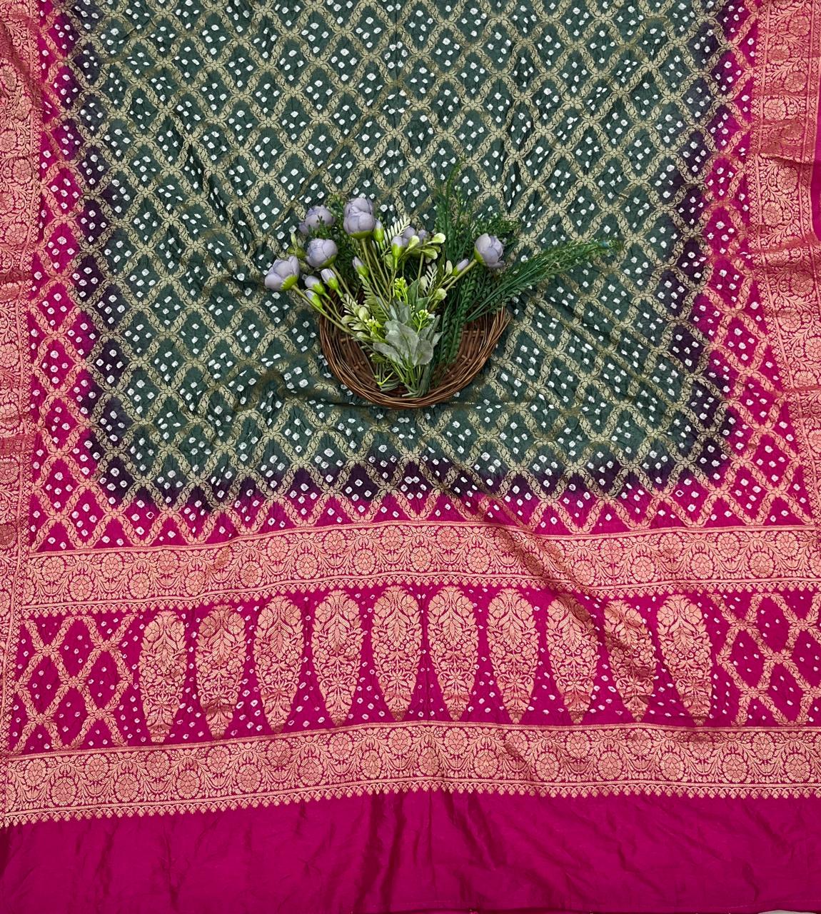 305C Banarasi Silk Sea Blue With Magenta Suit Fabric / CKC Banarasi Edit