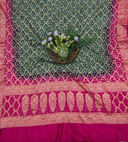 305C Banarasi Silk Sea Blue With Magenta Suit Fabric / CKC Banarasi Edit