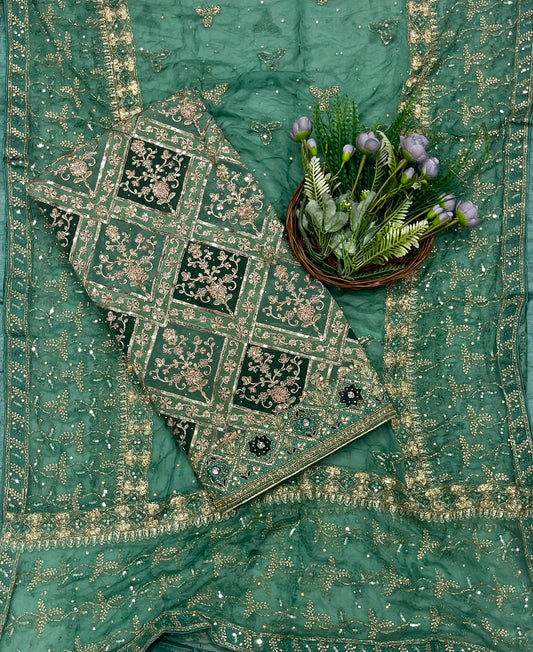 368C Silk Green Suit Fabric/ CKC Partywear Collection