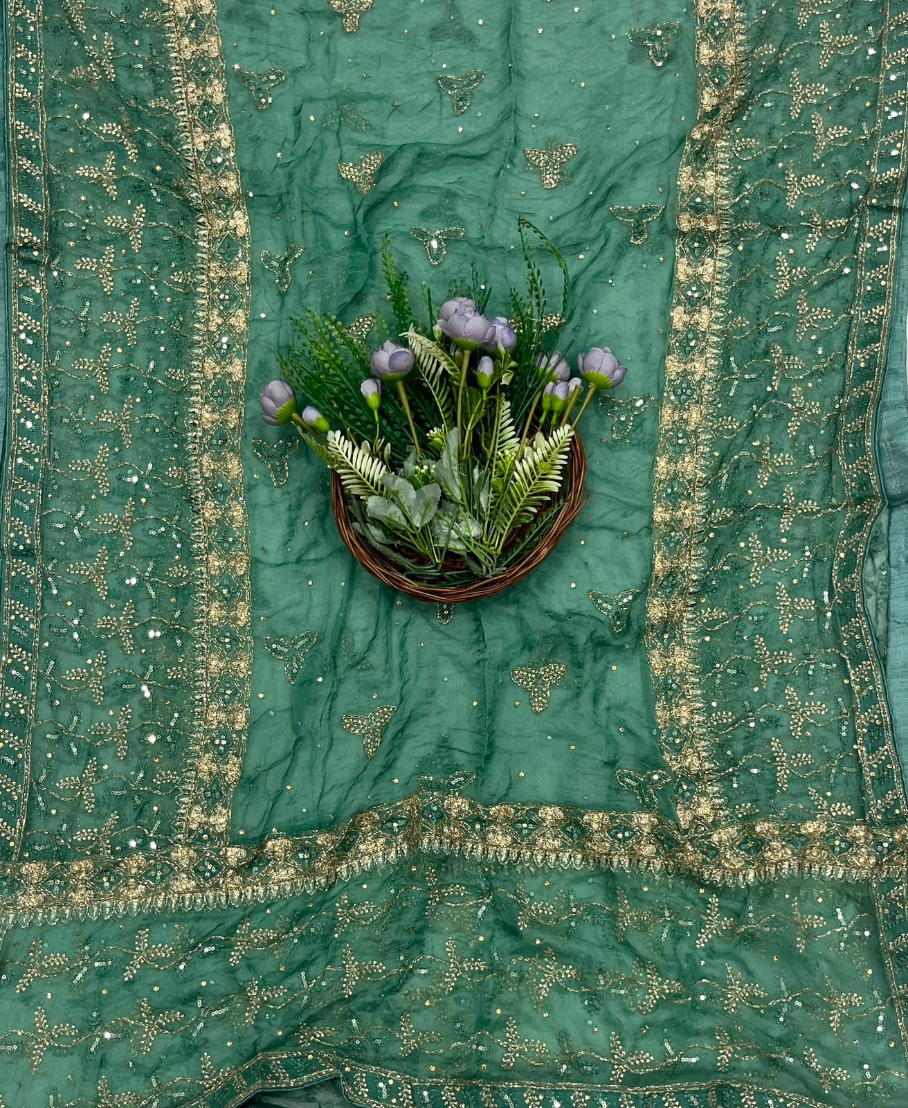 368C Silk Green Suit Fabric/ CKC Partywear Collection