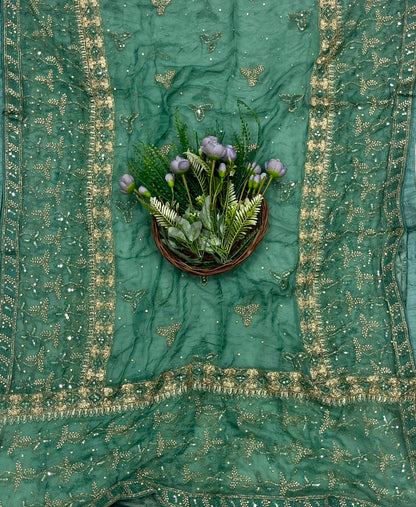 368C Silk Green Suit Fabric/ CKC Partywear Collection