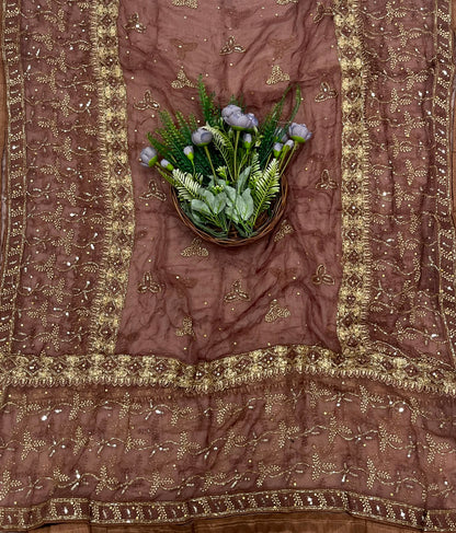 366C Silk Rust Brown Suit Fabric/ CKC Partywear Collection