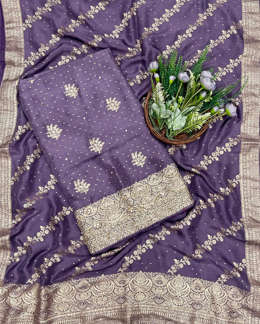 369C Dola Silk Purple Suit Fabric/ CKC Partywear Collection