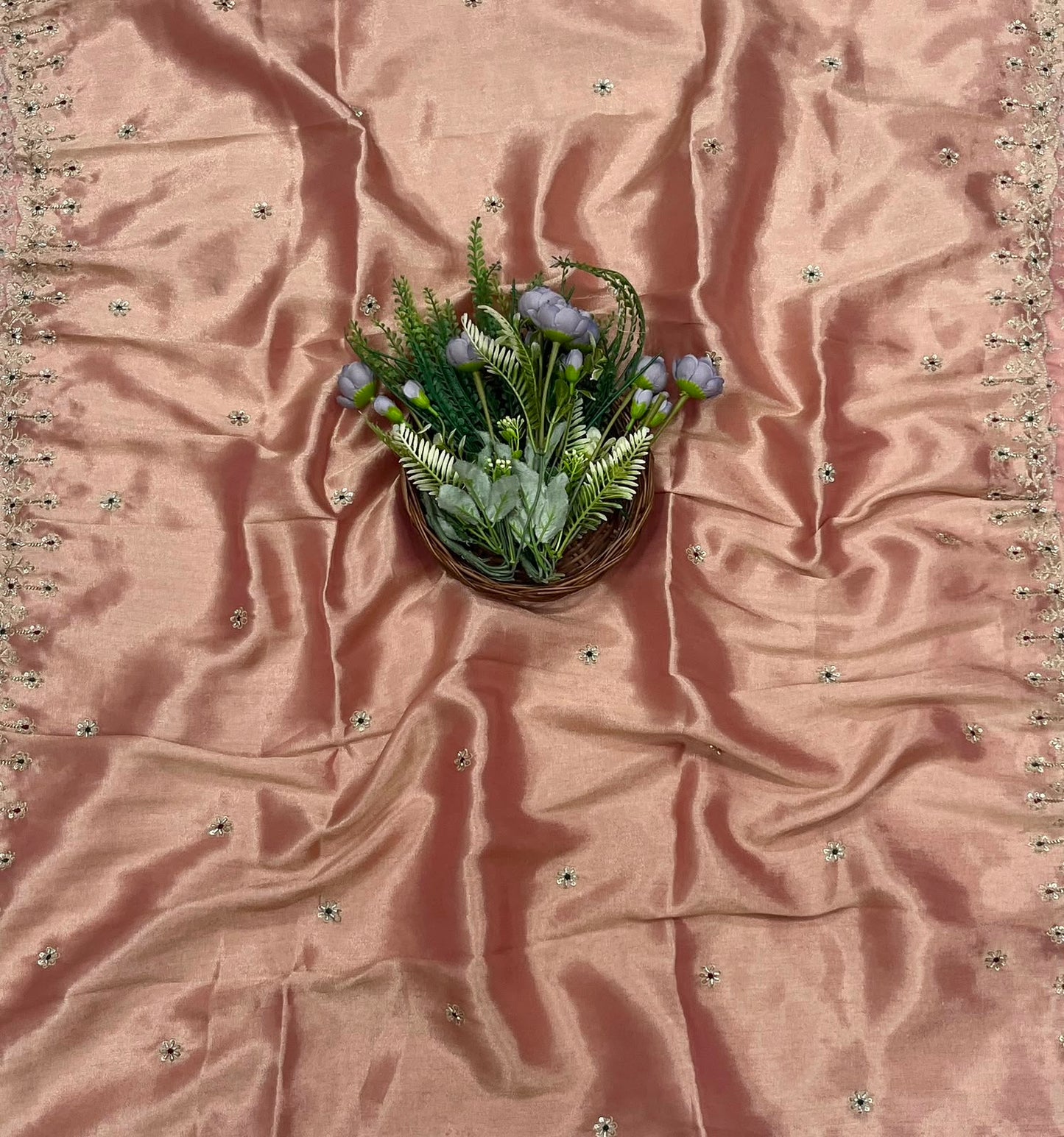 330C Banarasi Brocade Peach Suit Fabric / CKC Banarasi Edit