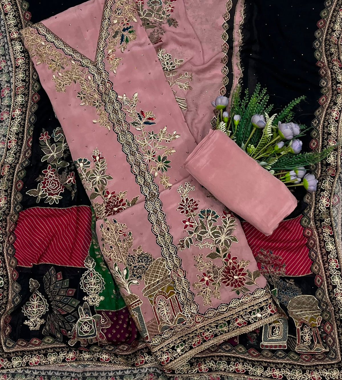 372C Crepe Dusty Pink Suit Fabric/ CKC Partywear Collection