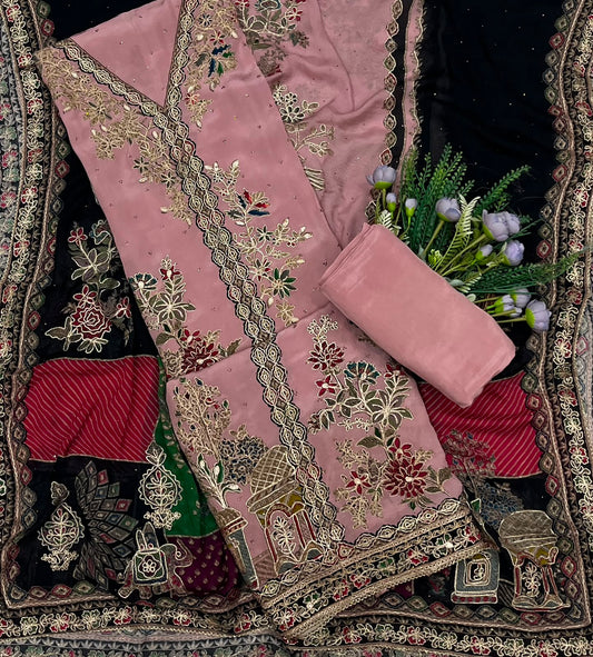 372C Crepe Dusty Pink Suit Fabric/ CKC Partywear Collection