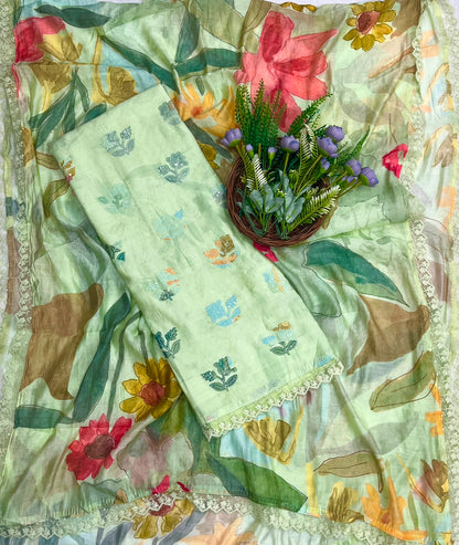 334C Muslin Light Pista Green Suit Fabric / CKC Muslin Suits