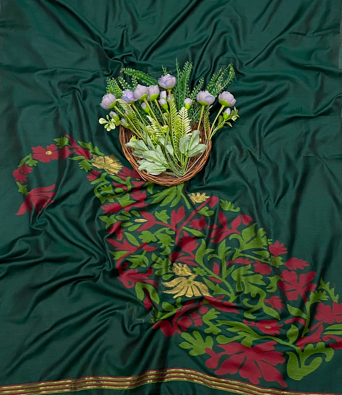 411C Jamdani Dark Green Suit Fabric / CKC Jamdani Suits