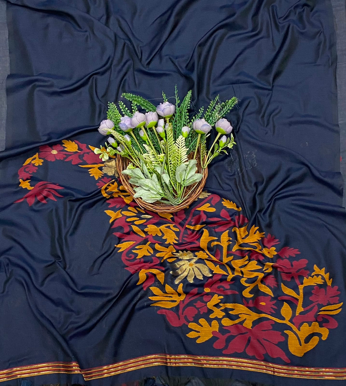 410C Jamdani Navy Blue Suit Fabric / CKC Jamdani Suits