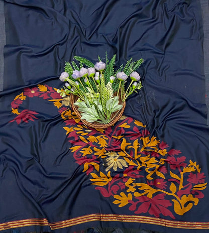 410C Jamdani Navy Blue Suit Fabric / CKC Jamdani Suits
