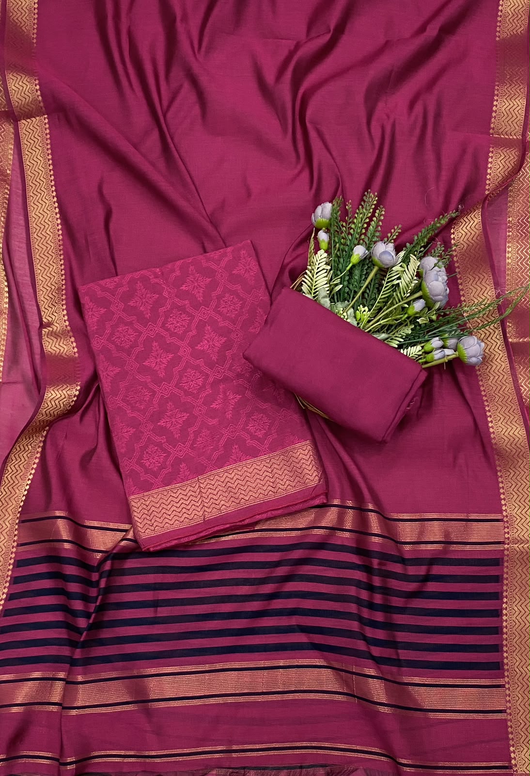 337C Jamdani Pink Suit Fabric / CKC Jamdani Suits