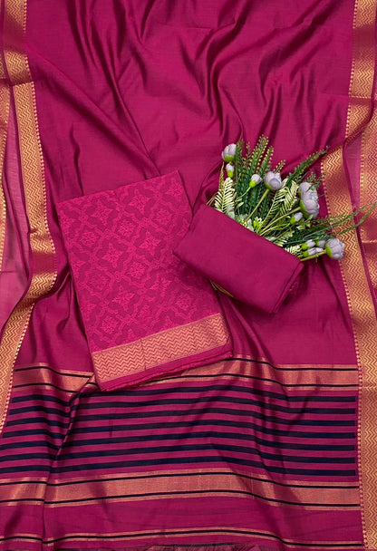 337C Jamdani Pink Suit Fabric / CKC Jamdani Suits