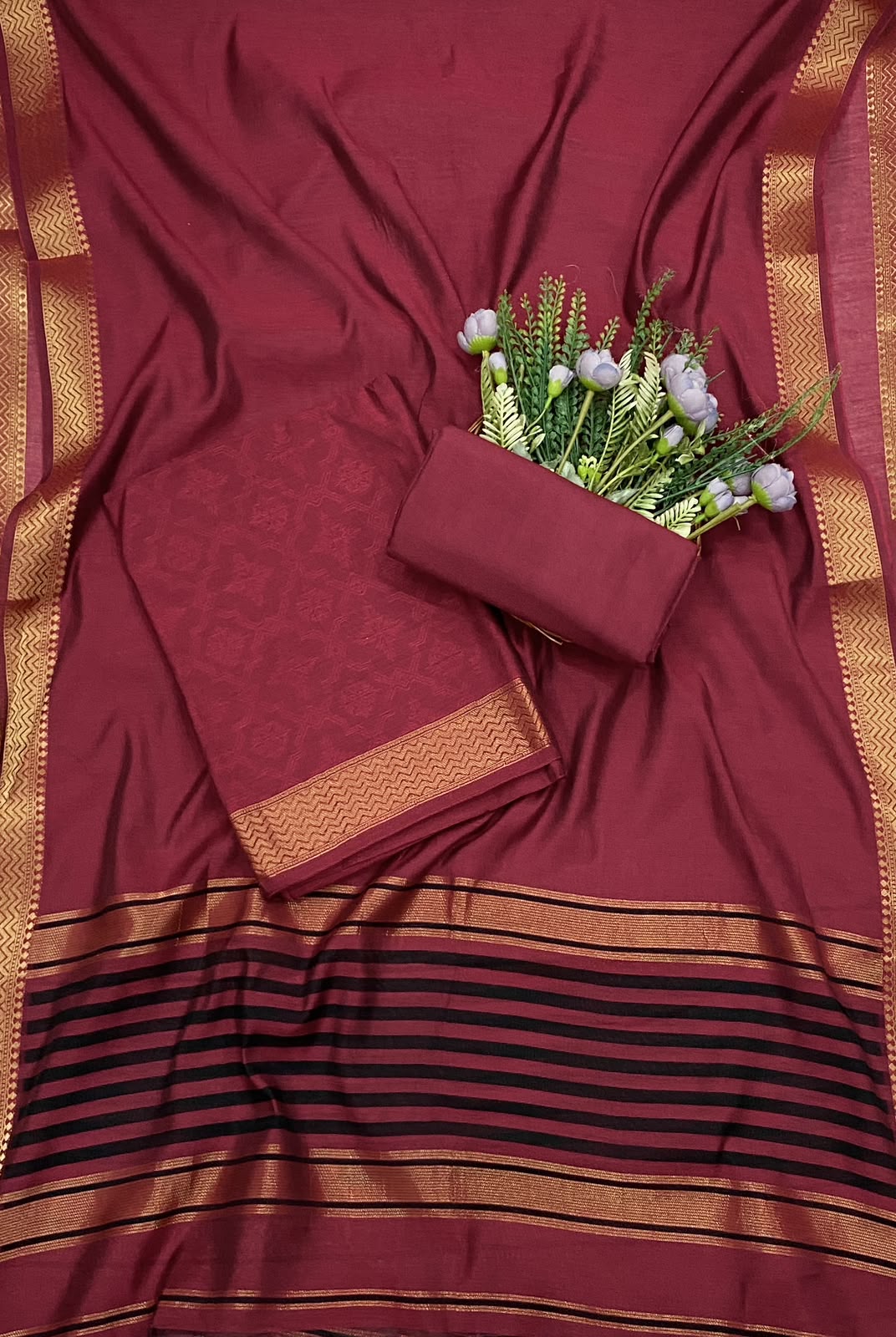 338C Jamdani Red Suit Fabric / CKC Jamdani Suits