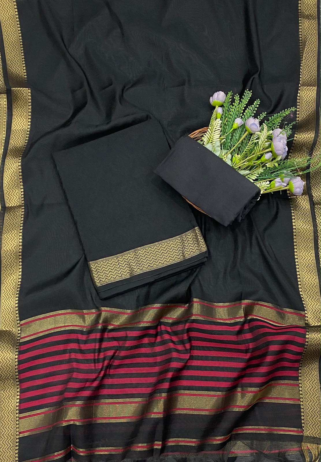 336C Jamdani Black Suit Fabric / CKC Jamdani Suits