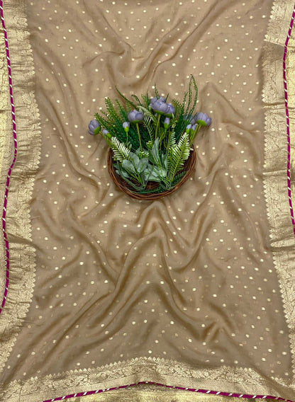 388C Chanderi Silk Dusty Beige Suit Fabric/ CKC Partywear Collection