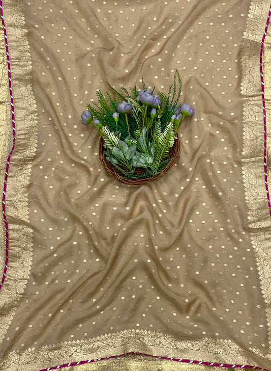 388C Chanderi Silk Dusty Beige Suit Fabric/ CKC Partywear Collection