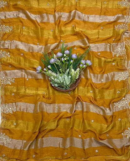321C Shimmer Skin With Yellow Suit Fabric / CKC Banarasi Edit