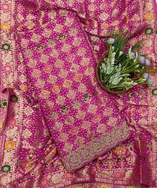 356C Banarasi Silk Dark Blush Pink  Suit Fabric / CKC Banarasi Edit