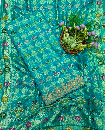 355C Banarasi Silk Dark Sea Green  Suit Fabric / CKC Banarasi Edit