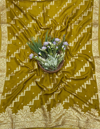 413C Dola Silk Dark Mustard Suit Fabric/ CKC Partywear Collection