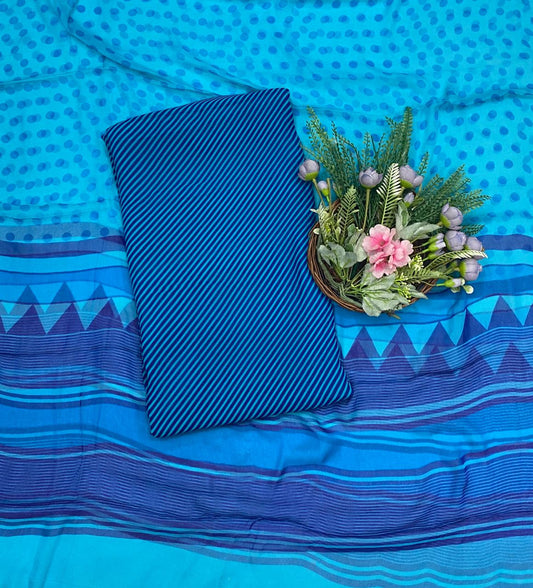 449C Crepe Blue Suit Fabric / CKC Crepe Suits