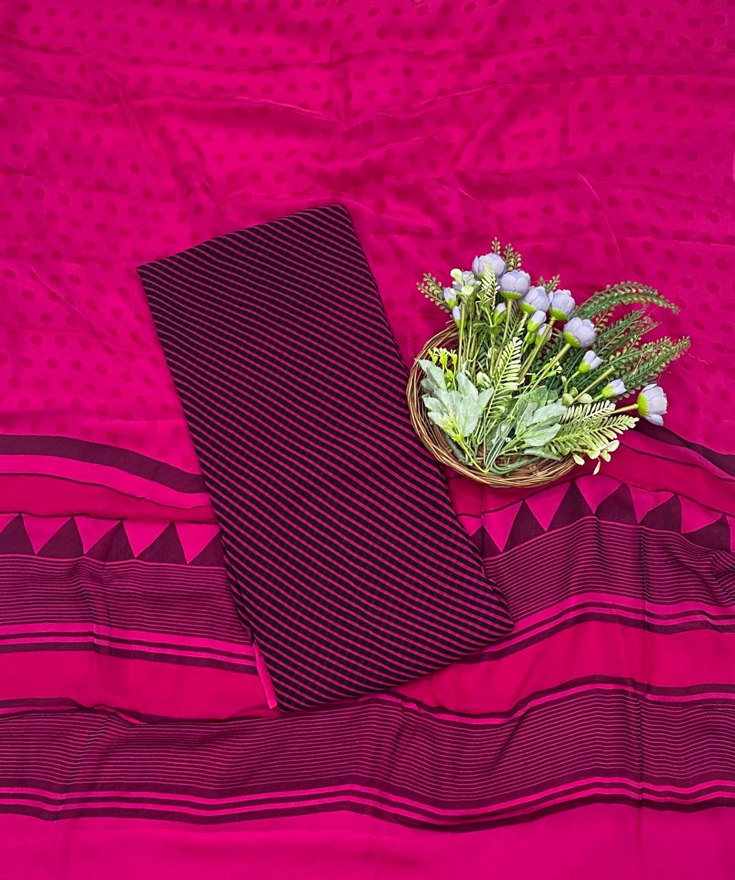447C Crepe Dark Pink Suit Fabric / CKC Crepe Suits