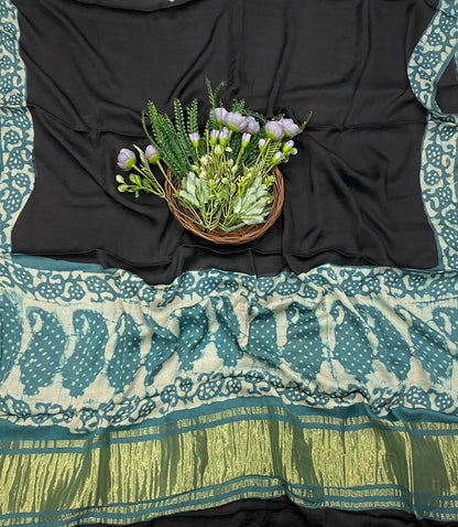 416C Gajji Silk Sea Blue Suit Fabric / CKC Jaipuri Suits