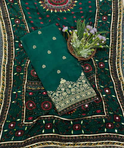 442C Dola Silk Bottle Green Suit Fabric / CKC Partywear Collection