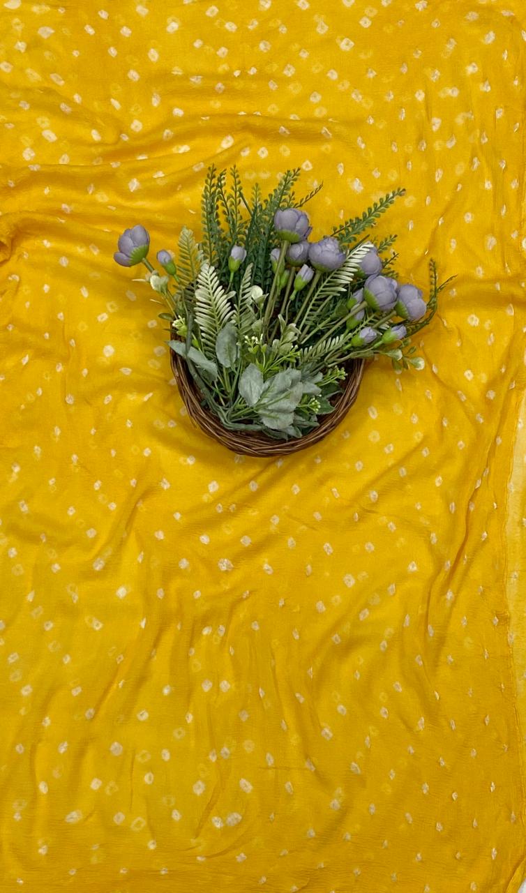 470C Jaipuri Crepe Yellow Suit Fabric / CKC Jaipuri Suits