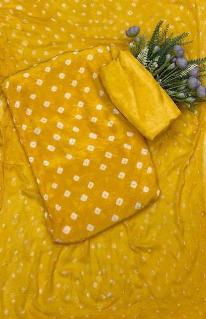 470C Jaipuri Crepe Yellow Suit Fabric / CKC Jaipuri Suits