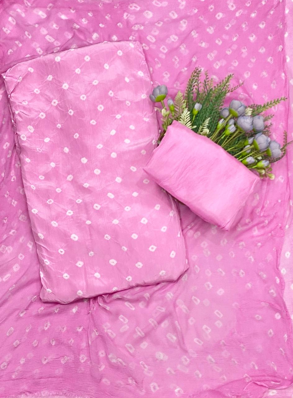 468C Jaipuri Crepe Pink Suit Fabric / CKC Jaipuri Suits