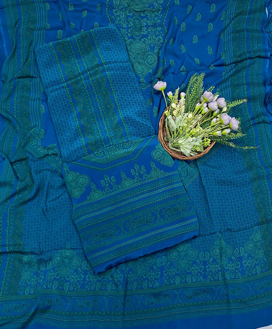 461C Crepe Dark Blue Suit Fabric / CKC Crepe Suits