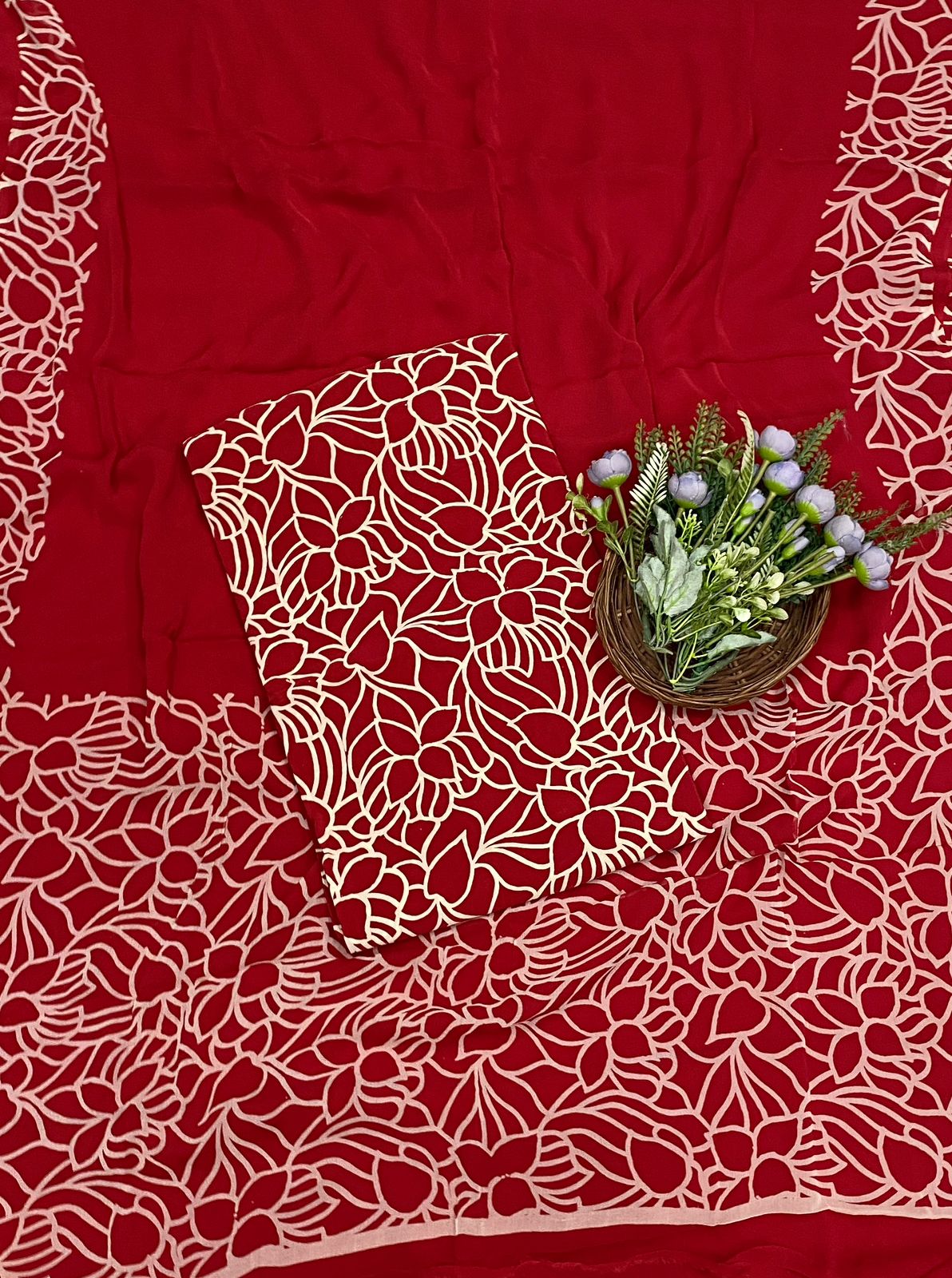 494C Crepe Red Suit Fabric / CKC Crepe Suits