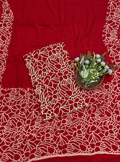 494C Crepe Red Suit Fabric / CKC Crepe Suits