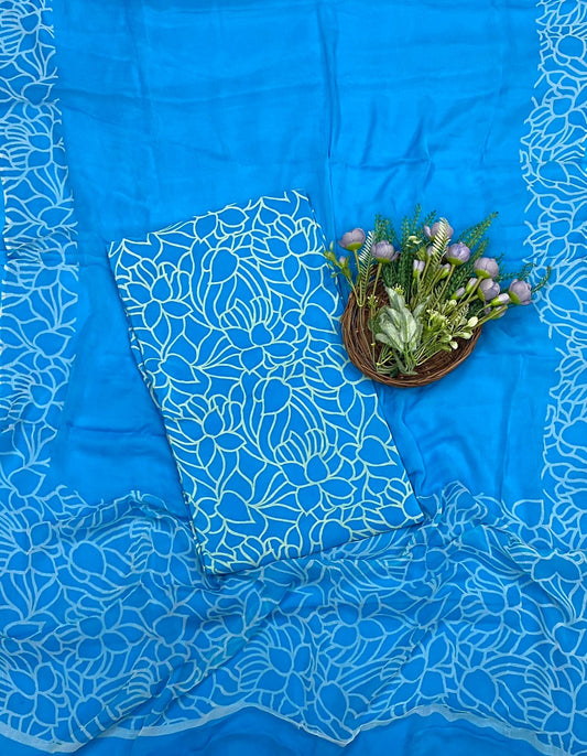 495C Crepe Blue Suit Fabric / CKC Crepe Suits
