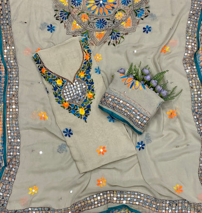 504C Georgette Off White Suit Fabric / CKC Georgette Suits