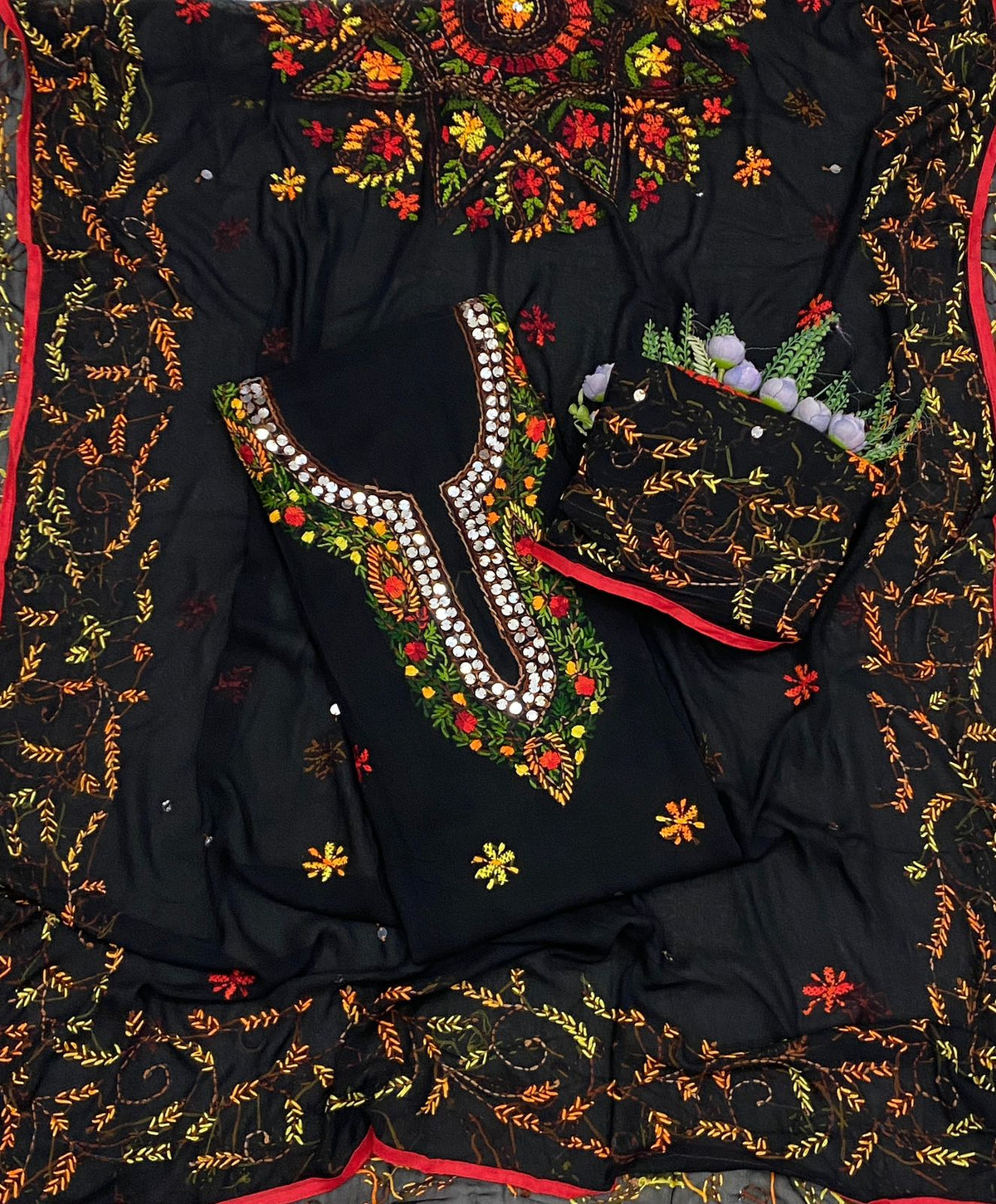 505C Georgette Black Suit Fabric / CKC Georgette Suits