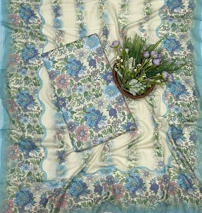 489C Muslin Beige With Blue Suit Fabric / CKC Muslin Suits