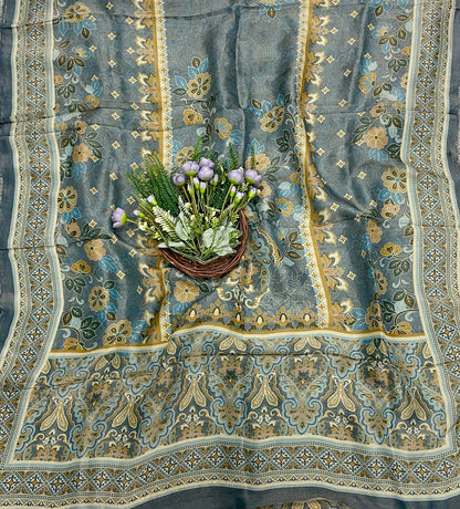 530C Shimmer Tassar Steal Grey Fabric/ CKC Tassar Suits