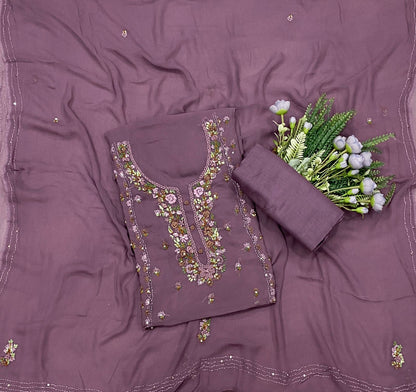 501C Georgette Lilac Suit Fabric / CKC Georgette Suits