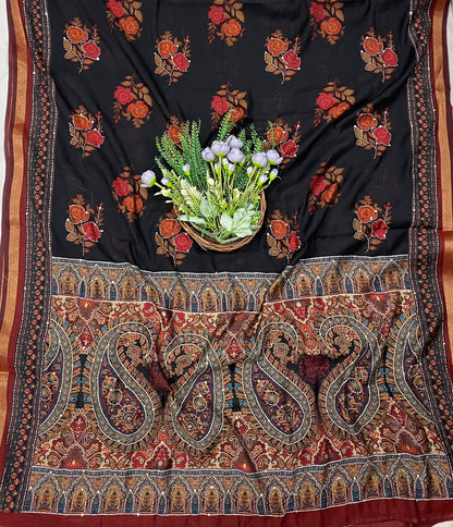 507C Maheshwari Black Suit Fabric / CKC Maheshwari Suits